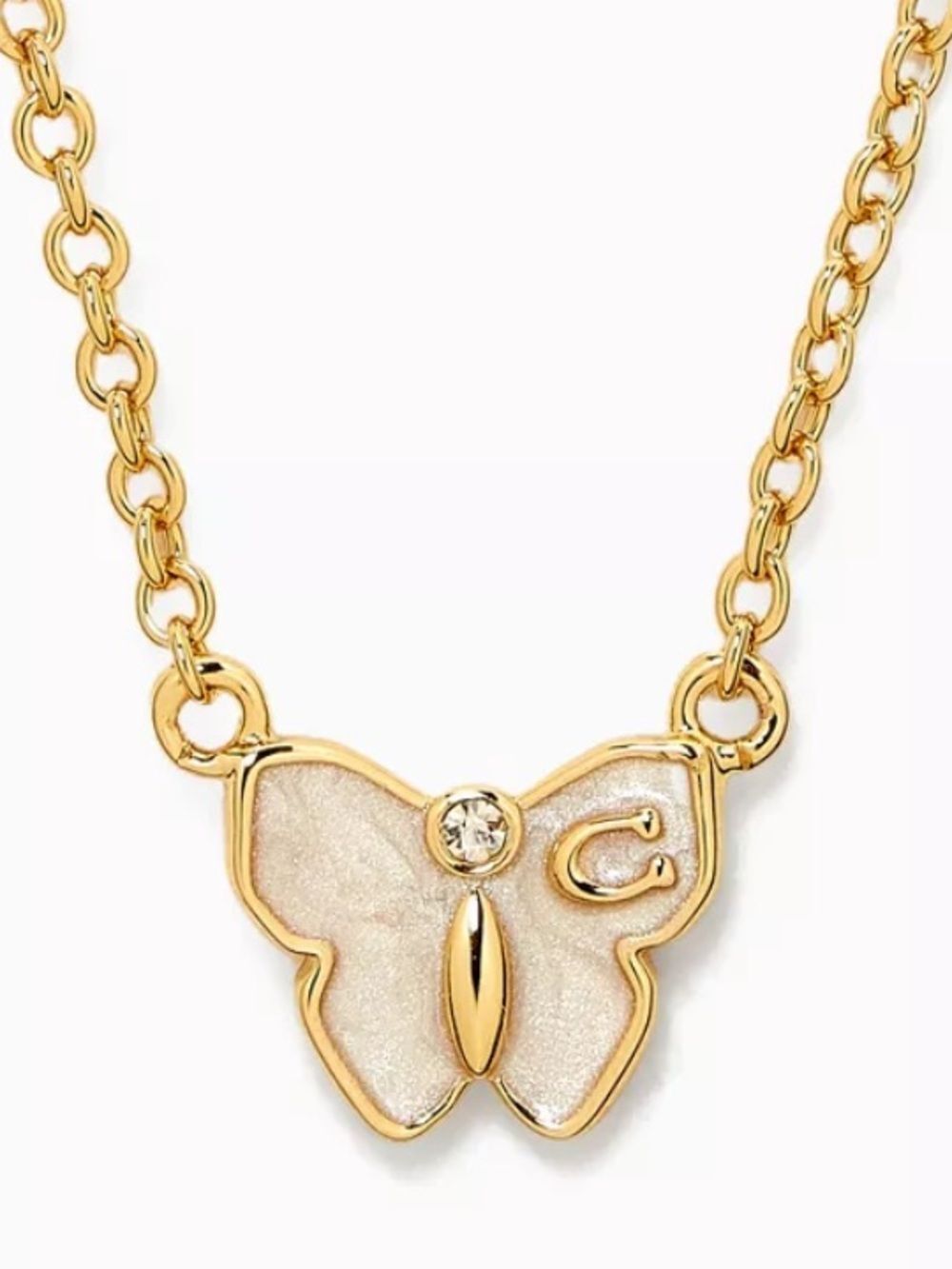 Coach Butterfly Pendant Necklace - Picture 1 of 9